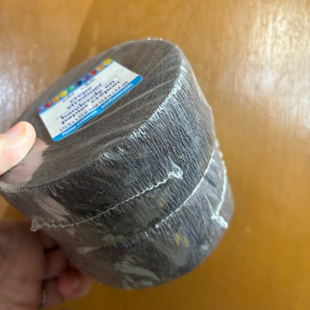 (set of TWO) BLACK Crepe Paper Rolls PARTY DECORATIONS 🏷️🏷️